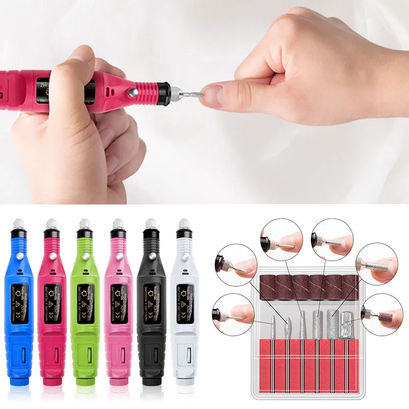 1 Set Electric Nail Polisher Tools Nails Drill Machine USB Pedicure File Polishing Equipment Polish | Красота и здоровье