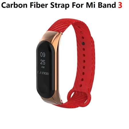 For Miband 3 Цветной силиконовый ремешок mi Band 4 3 для mi Band 4 3 браслет из углеродного волокна для Xiaomi mi band 4 удлиненный спортивный ремешок mi Band 2 - Цвет: For Miband 3