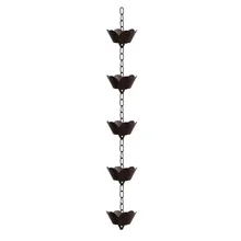 1m catena da pioggia in metallo a forma di petalo carillon e tazze Rain Catcher per grondaia