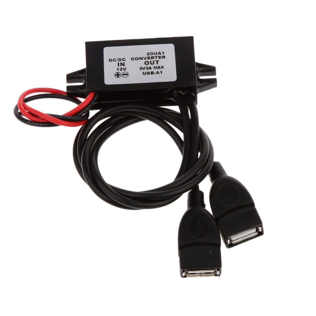 

DC/DC Converter Module 12V To 5V Adapter Cable, USB Output Power Adapter Cord for MP3, MP4 Car DVD