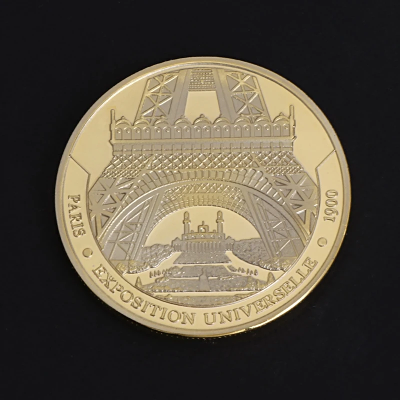 Памятная монета с оригинальными рисунками "Парижская башня здания художественные подарки для коллекции BTC Биткоин из алюминиевого сплава