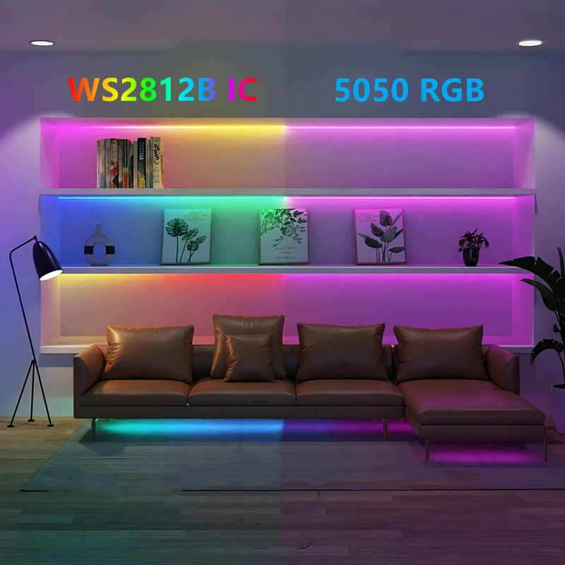 WS2812B Bluetooth 5050 5V USB Led Strip Lights RGB 1M-30M Chase Effect TV BackLight Room Decoration Tape Diode Flexible Ribbon