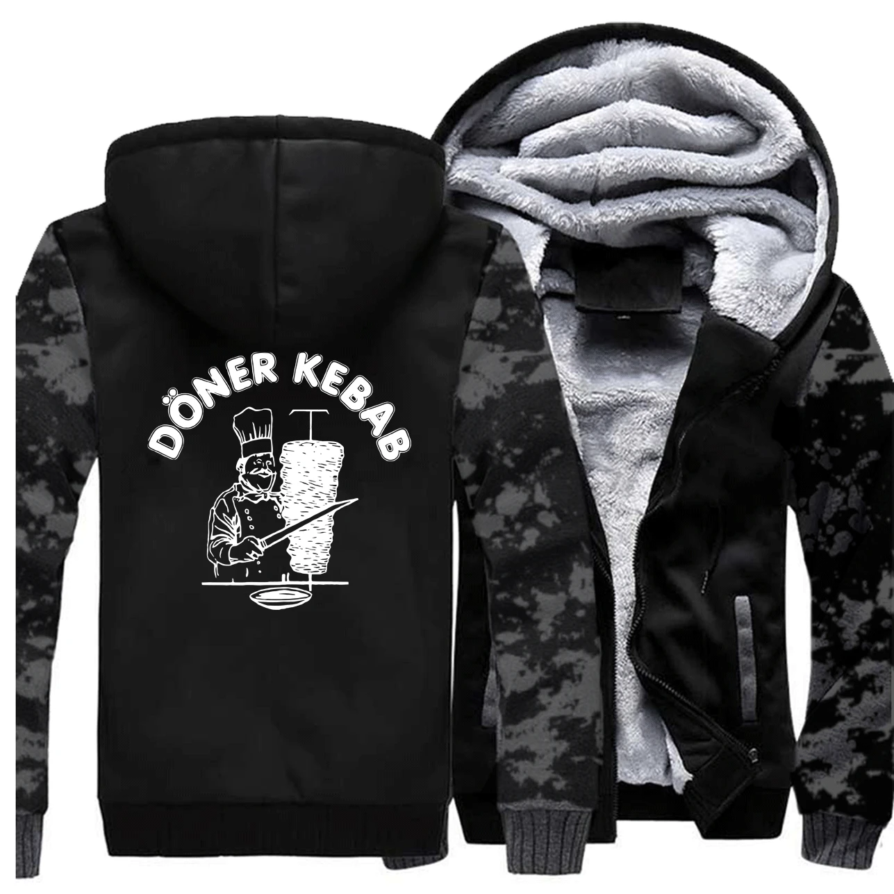 Забавные толстовки Doner kebabe Donerspie Camo, мужские повседневные осенние толстовки размера плюс, верхняя одежда, спортивная мужская флисовая уличная одежда на молнии, спортивный костюм