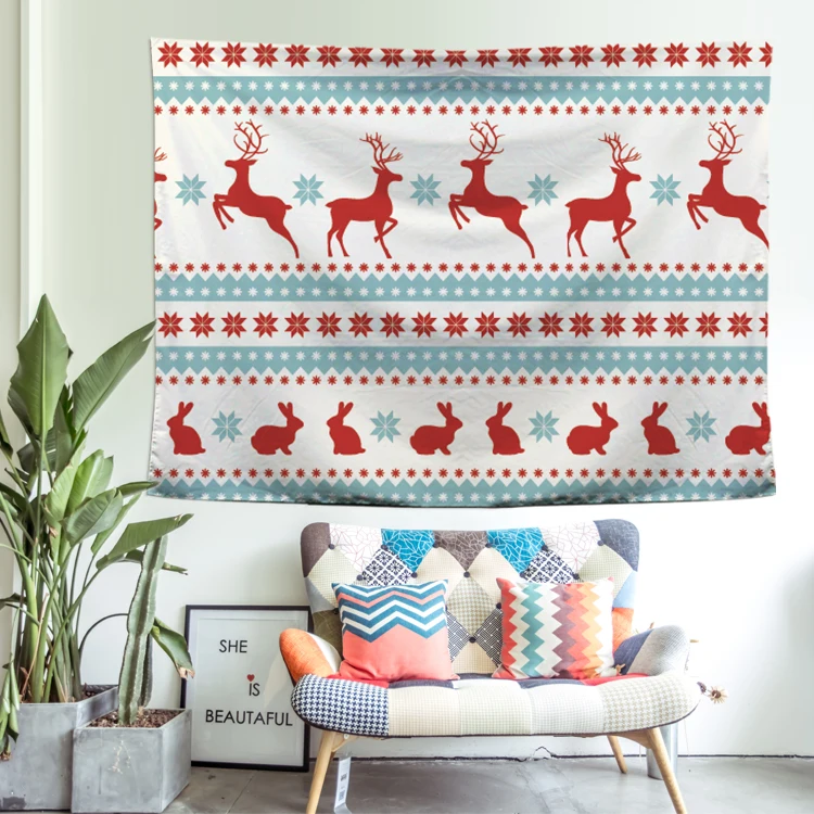 3d Christmas Tree Wall Tapestry Christmas Party Decoration Wall Hanging Tapestry Bed Cover Tablecloth Christmas Tapestry