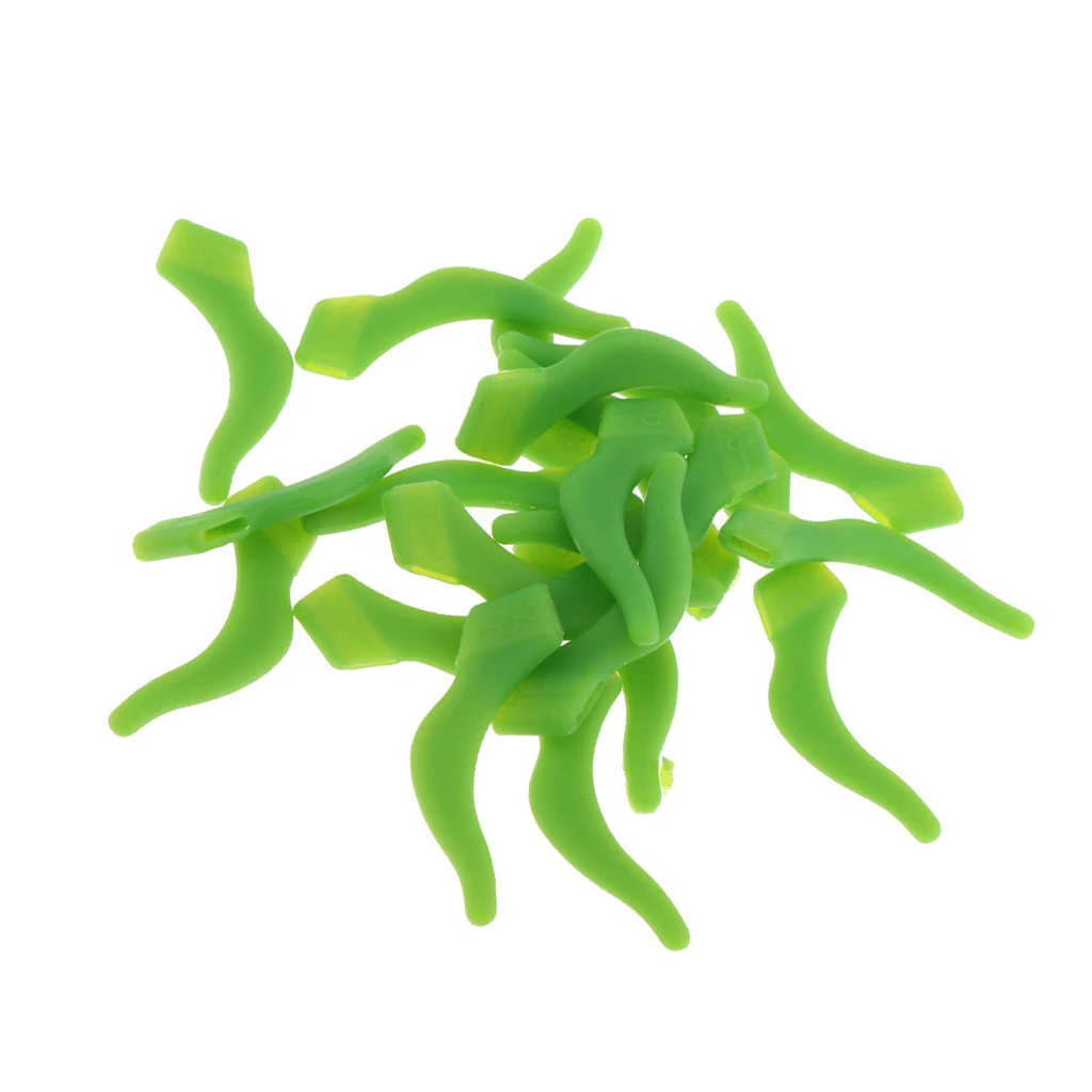 10 Pairs Silicone Eye Glasses Temple Tips Ear Hooks Grip Lock Holder Red Yellow Green Blue Purple Black Brown Pink White