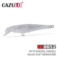 Leurre méné flottant non peint blanc, appât artificiel de 3.3g, accessoire de pêche en mer, matériel de brochet, wobbler, 67mm