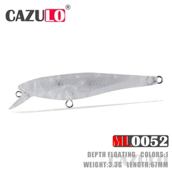 Blank Unpainted Lure Minnow Isca Artificial 3.3g 67mm Floating Sea Fishing Accessories Lure Pesca Wobblers Equipment Pike Leurre