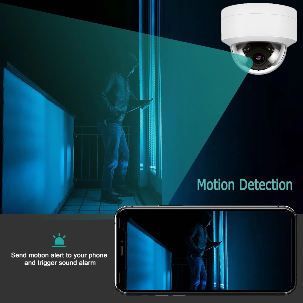 Anpviz 3MP POE Outdoor IP Camera Dome Security Home/Outdoor Camera Nightvision Up to 30m Motion Detection Alert IP66 H.264