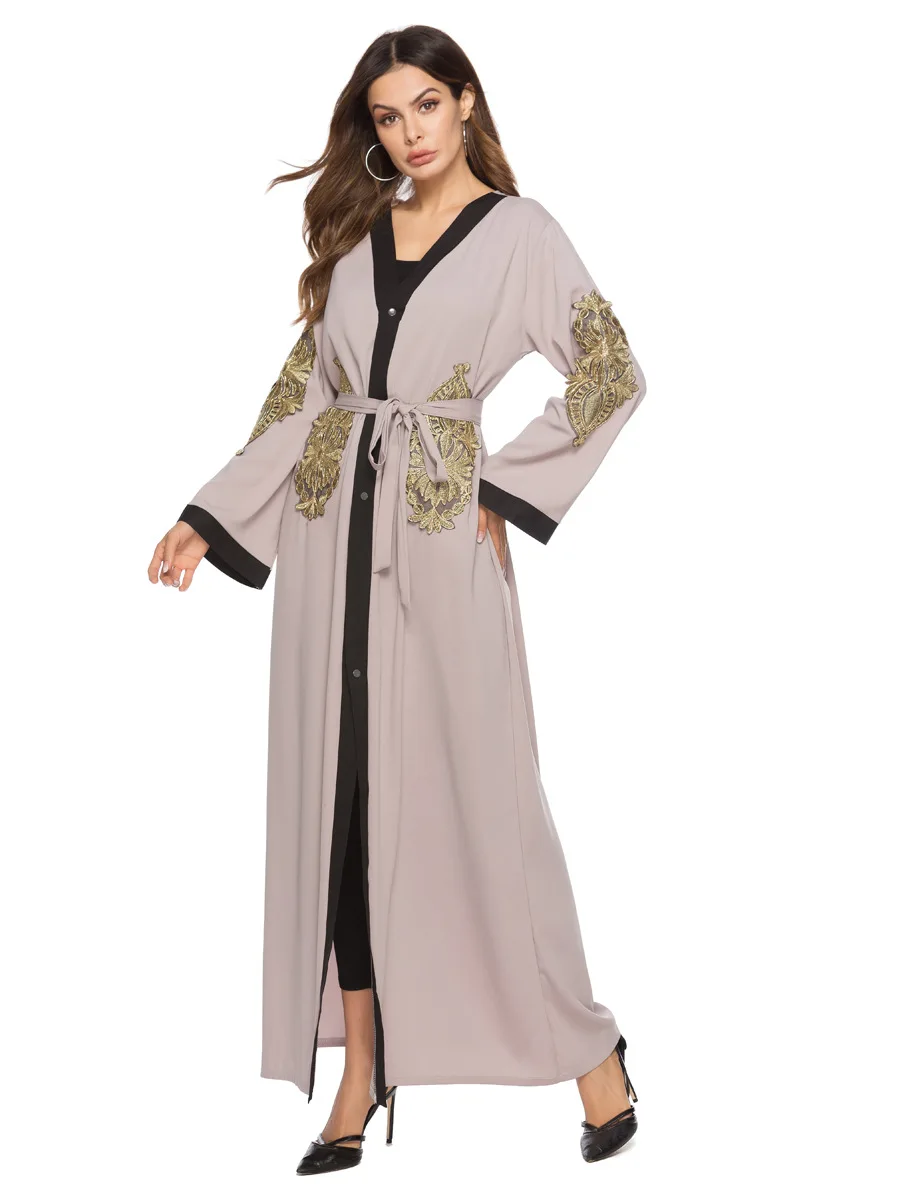 plus size Muslimah embroidery abayas fashion dubai single breasted islamic abayas wq1154 prayer service clothing dropship