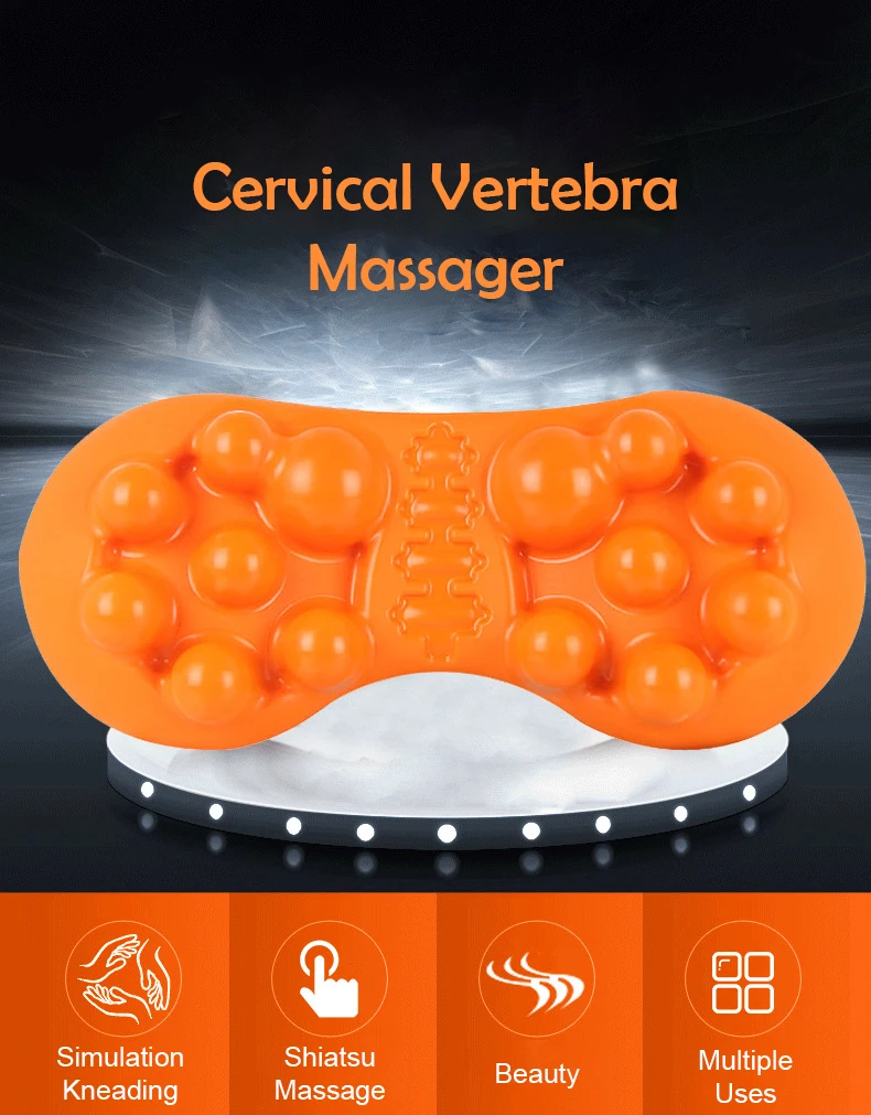 Japanese cervical massager simulates the human body to correct the elastic neck finger massage acupoint pillow to relieve fatigu (1)
