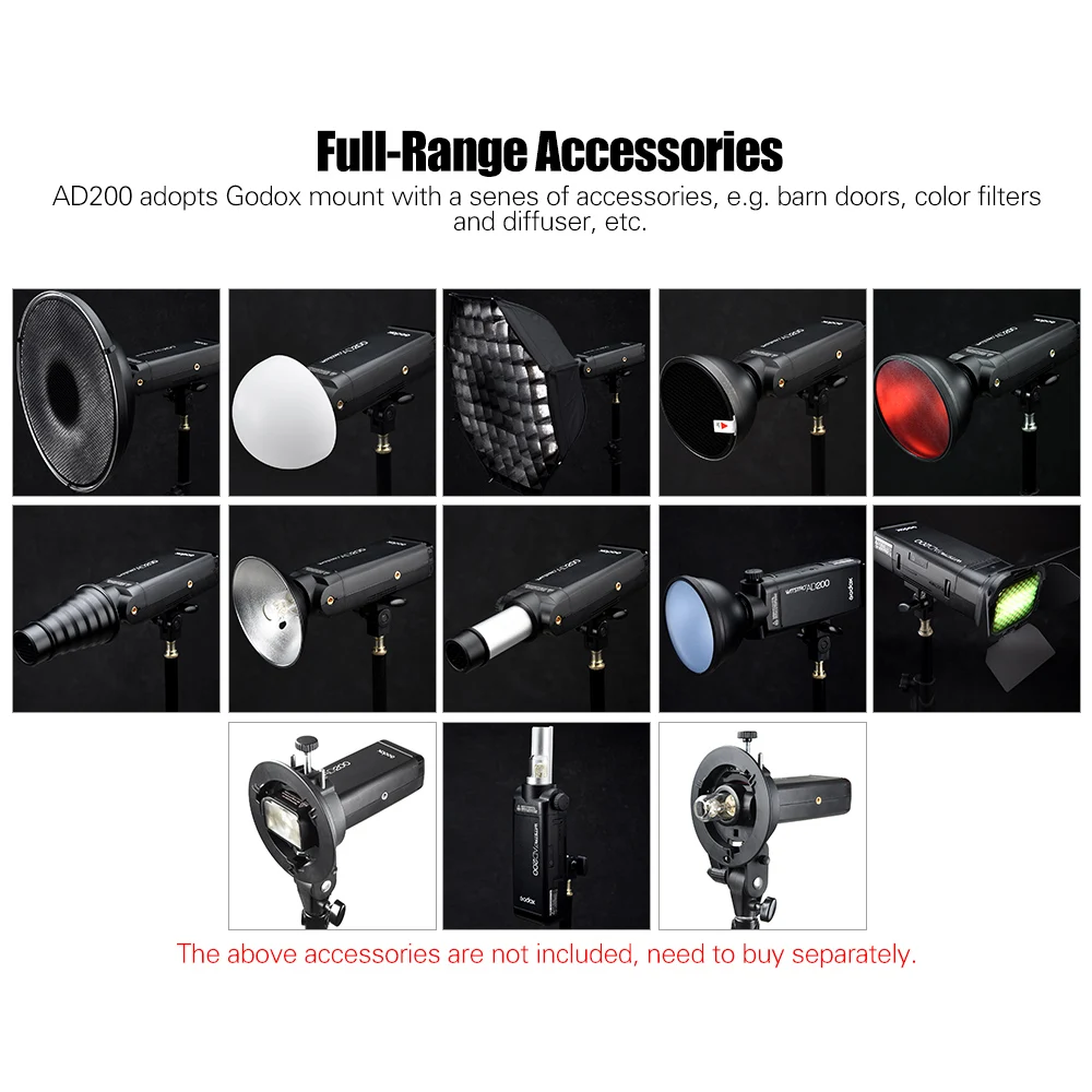 Godox AD200 Карманный Speedlight Flash Mini ttl Speedlite GN52 GN60 HSS 2,4G Беспроводная система 200 Вт для камер Nikon Sony Canon