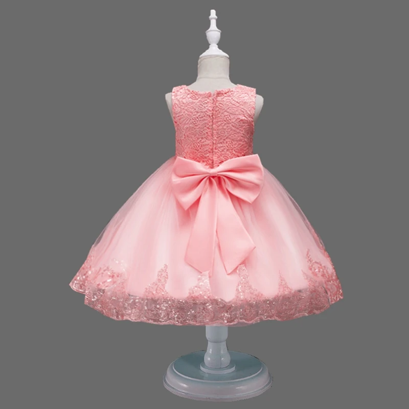 Skyyue/платья без рукавов с круглым вырезом и цветочным узором для девочек нарядные платья для причастия с кружевной вышивкой Детские