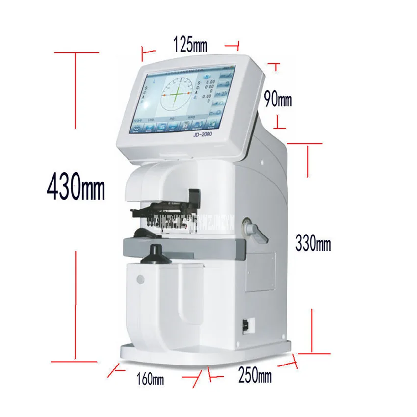 JD2000B портативное оборудование для очков 5,7 дюймов сенсорный экран цифровой Lensometer Focimeter оптический Lensmeter Focimeter 100-240V 40VA