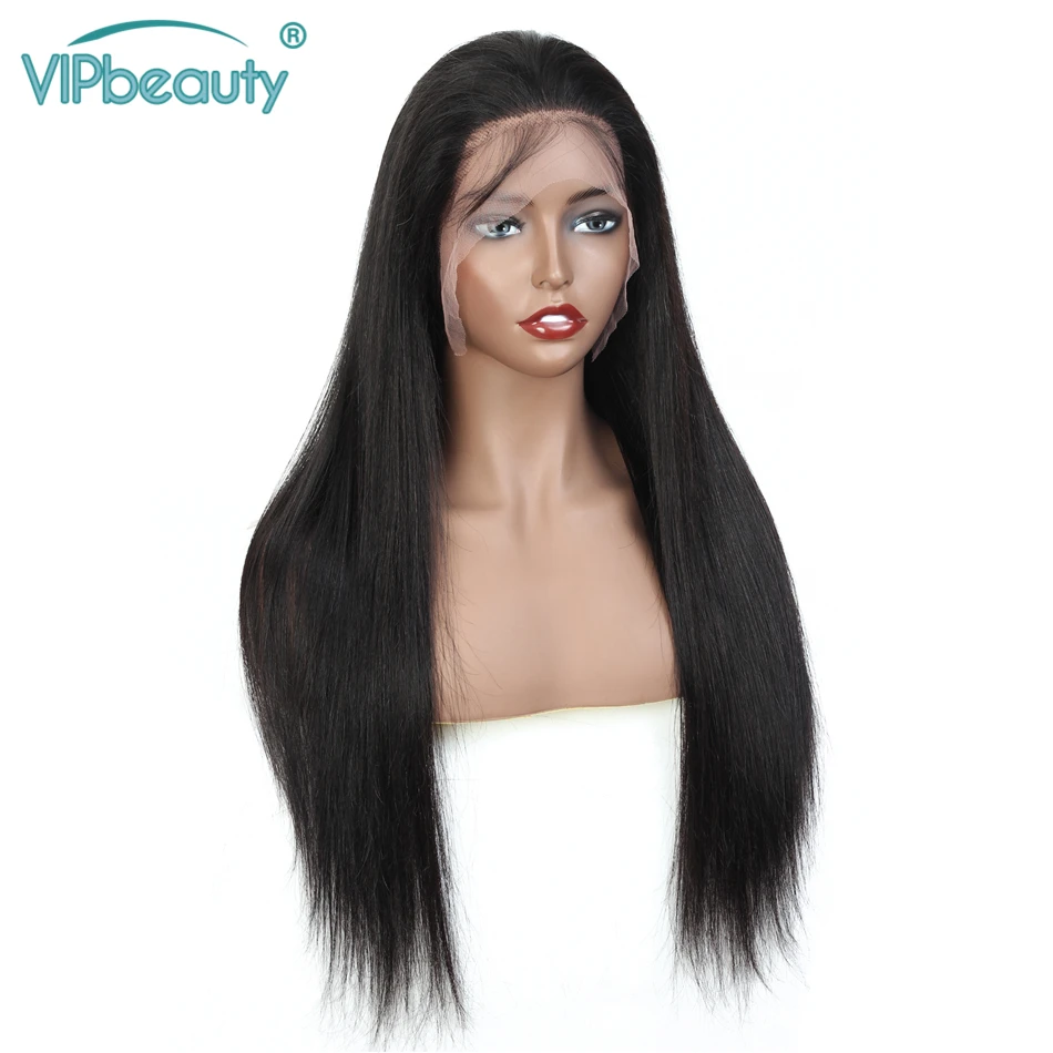 Vipbeauty 150%, парики из человеческих волос на кружеве, предварительно выщипанные с детскими волосами, длинные прямые волосы, бразильские парики Remy
