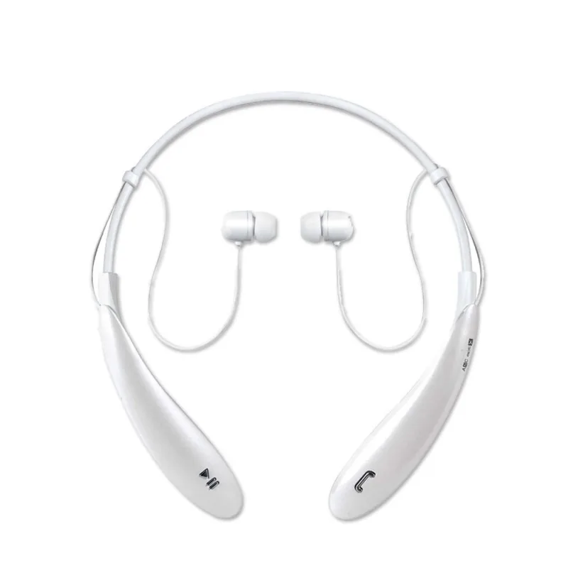 Белый Bluetooth-гарнитура на шею, наушники-вкладыши, высокая четкость, стерео Беспроводная Спортивная Музыкальная гарнитура - Цвет: Белый