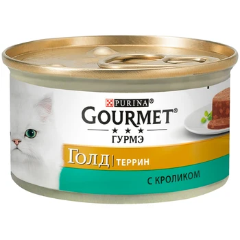 

GOURMET GOURMET GOLD terrine for adult cats with a rabbit in French pate in the bank 85 c