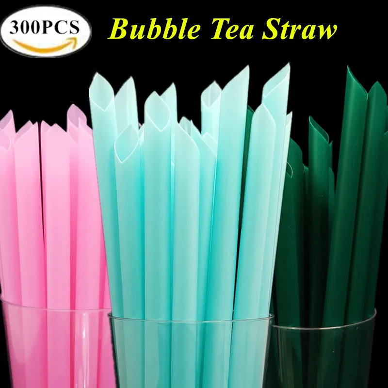 Wholesale 23x1.3cm Extra Wide Boba Tea Straw 300pcs Disposable Plastic