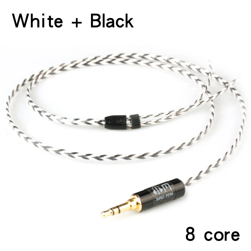 Black White Xiaofan mk4 8 Core с серебряным покрытием обновления кабель 2,5/3,5/4,4 мм балансный кабель с MMCX/2pin разъем для sony ex1000 ie80 se535 - Цвет: Black White