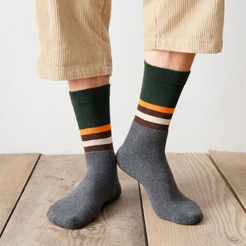 

2020 Spring Autumn Men's Long Tube Cotton Socks Men Sweat-absorbent Casual Deodorant Sports towel Socks Meias