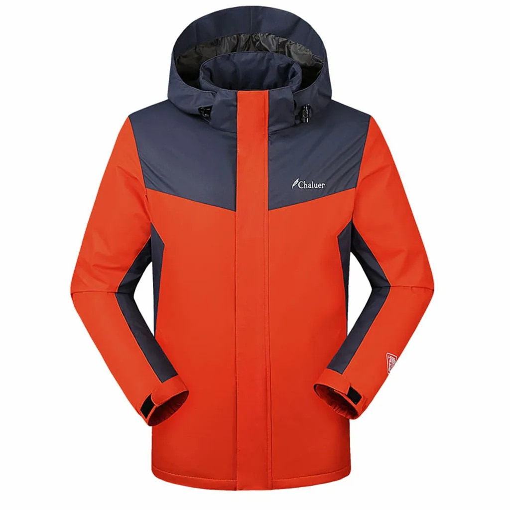 Мужские уличные походные куртки, Смарт Usb с электрическим подогревом, теплая пуховая куртка, пальто, Спортивная дождевая верхняя одежда, скалолазание, ветровка - Цвет: Orange