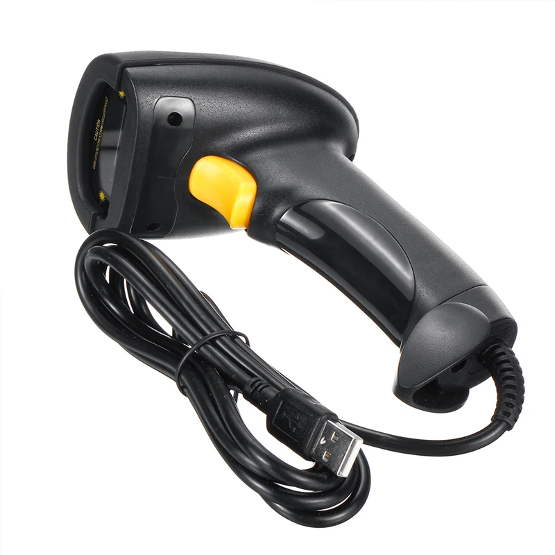 

1D Barcode Scanner with Stand Bracket Handheld USB Automatic Laser Wired Barcode Scanner Barcode Reader Black