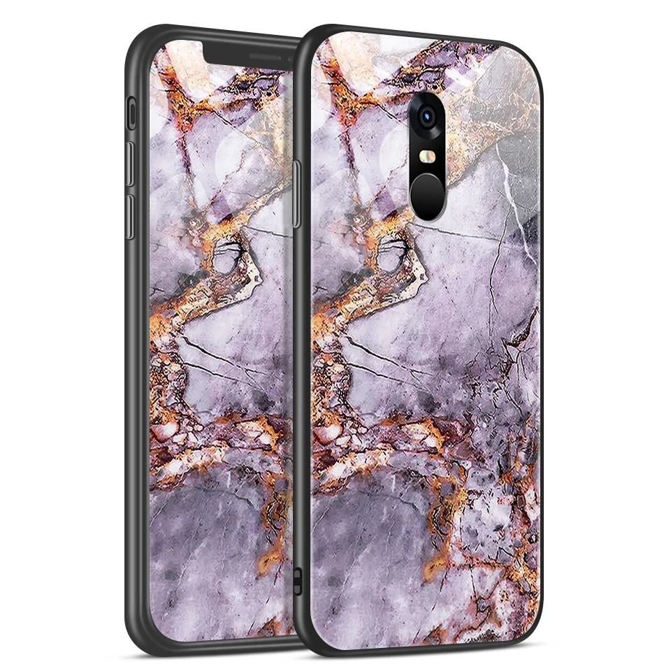 Для Xiaomi Redmi Note 4/4X роскошный чехол из закаленного стекла для Remi Note 4 Pro CN Version/4 Gobal Version Fashion Soft Edge Shell - Цвет: W328