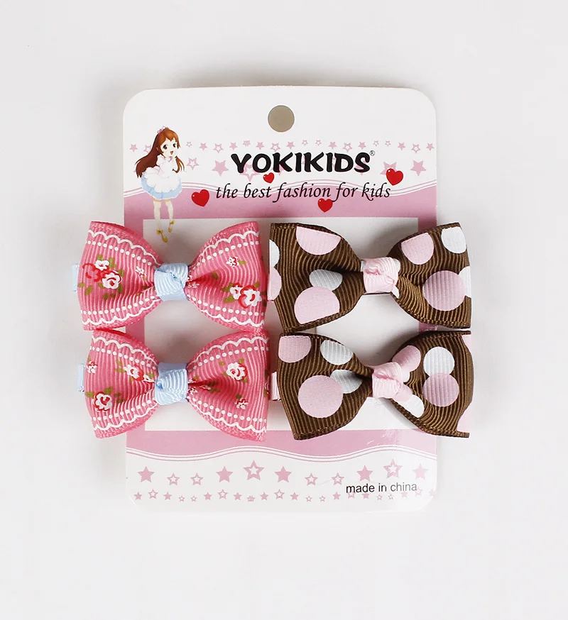 4 шт./лот дизайн Grosgrain Baby Маленький бант шпильки для волос для девочек аксессуары для детей заколки для волос мини головные уборы - Цвет: Q21