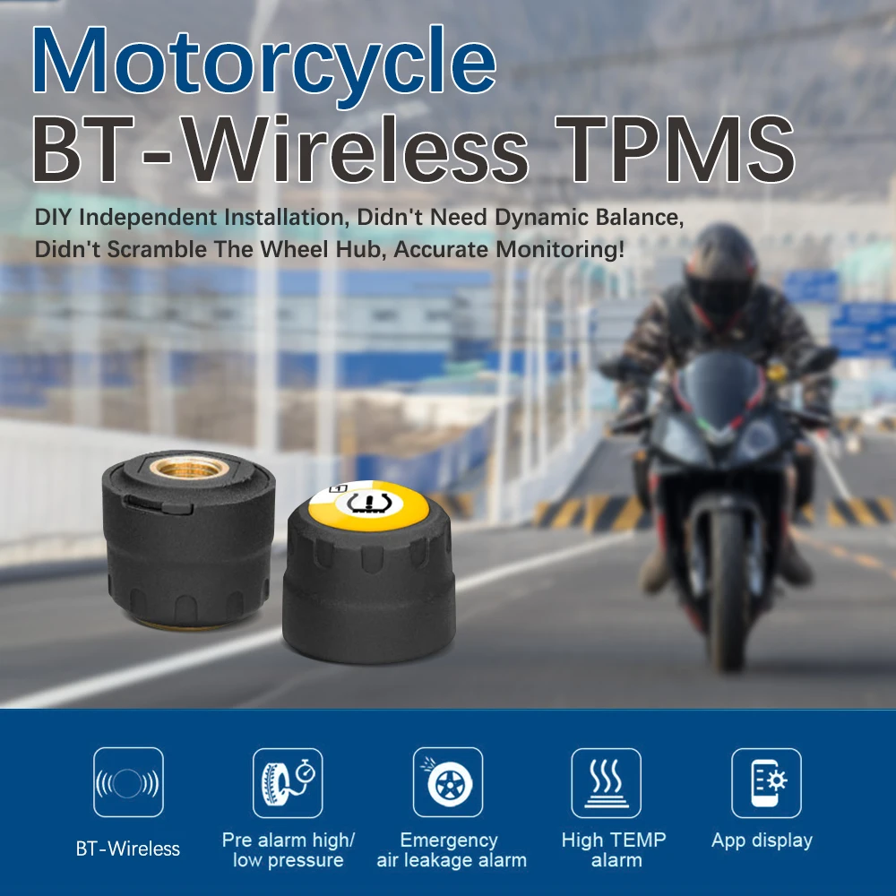 TPMS Motorcycle Monitor Alarm Sensor For Android/IOS TMPS For Moto Tire Pressure Gauge Auto Intelligent Tyre Monitoring System