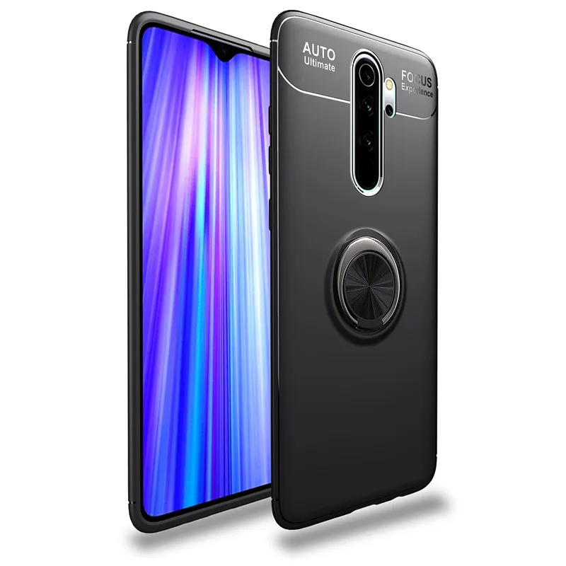 Металлический чехол с кольцом для пальца для OPPO A9 A5 чехол для телефона Мягкий ТПУ силиконовый задний чехол для OPPO A9 противоударный чехол - Color: Black