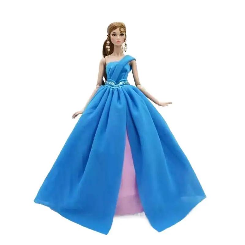 Модное синее платье принцессы для куклы Барби в масштабе 1:6 одежда наряды