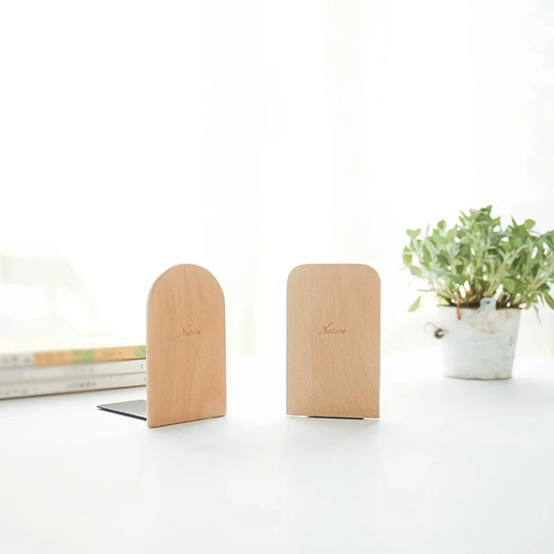 

Beech Creative Book Block Thicken Simple Book Wooden Storage Holders Anti Skid Children Shelf