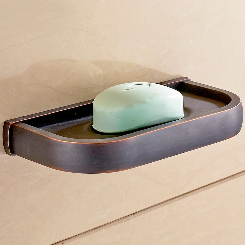 Soap Dish Oil Rubbed Bronze Black Square Bathroom Accessories Towel Shelf Towel Holder Toilet Paper Holder Wall Mounted Bath Hardware Sets - Цвет: Soap Dish
