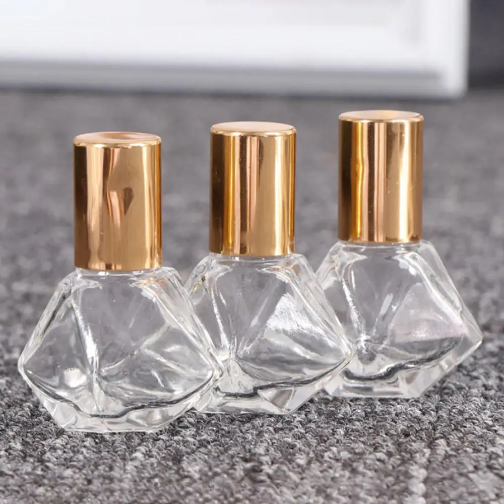 Perfume Roller Bottle 6ml Empty Cube Square Gold Glass Essential Oil Perfume Roller Bottle Glass Roll on Bottle Bulk Essential Oil Roller