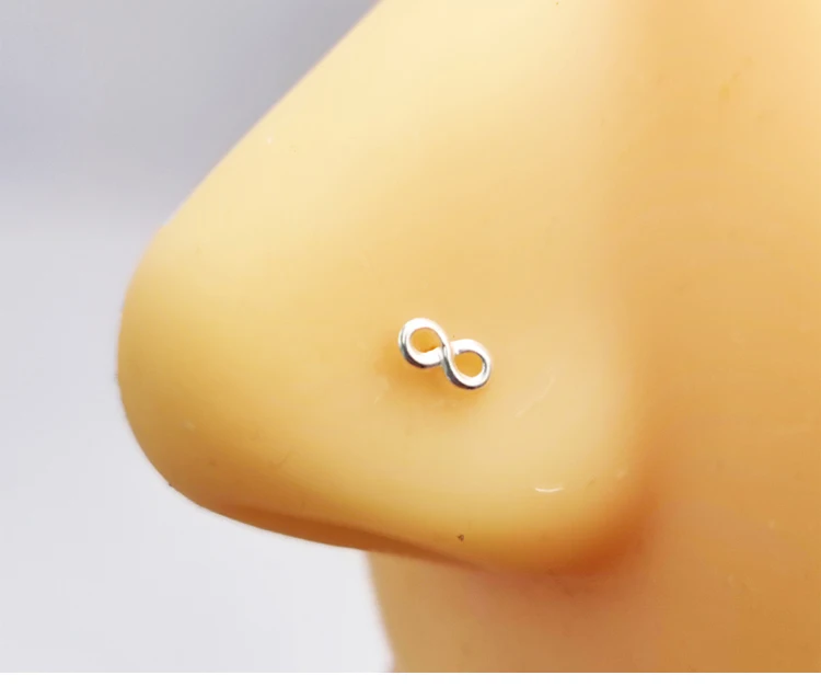 925 Sterling Silber 8 Form Nase Stud Nariz Piercing Nostrial Schmuck 20 teile/los – Detail 1