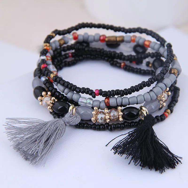 CHENFAN Bohemian multilayer and multi string rice beads Knitting Bracelet creative hand ornaments in Europe America | Украшения и