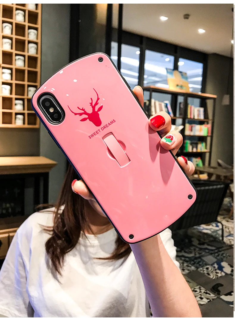 Роскошный Овальный чехол для телефона с лосем для IPhone 11 Pro XS Max XR 7 8 6S Plus, милый силиконовый чехол с защитой от падения