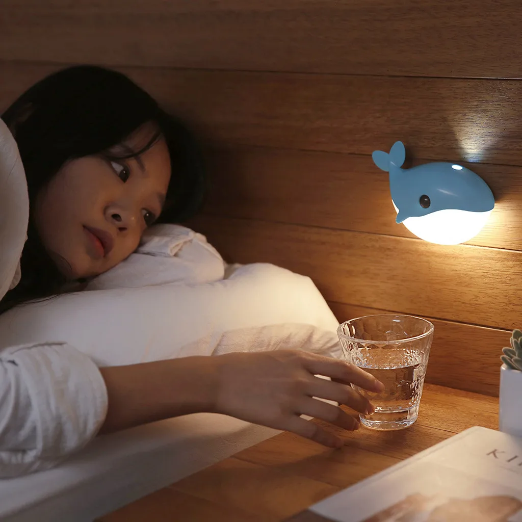 

Whale Bedside USB Sensor Night Lights LED Dolphin Wall Lamp with Auto Sensor 140x82x48cm LED table lamps Gift For birthday