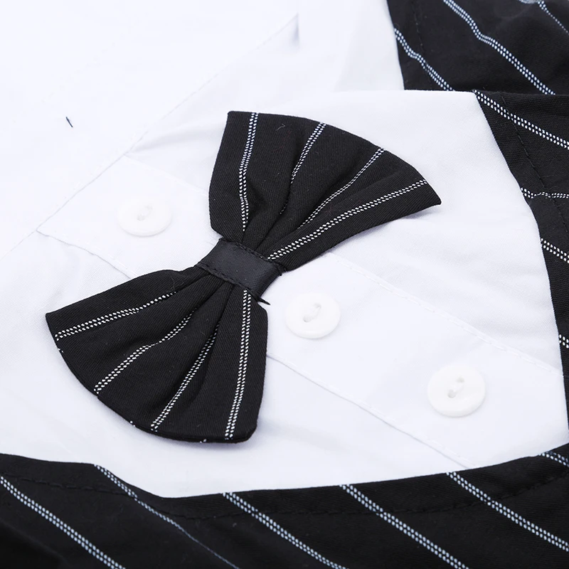 New Classic Dog Wedding Suit Dress Pet Dog Cat Clothes Striped Wedding Tuxedo Suit Vest Shirt Bow Tie Weeding Decorartion