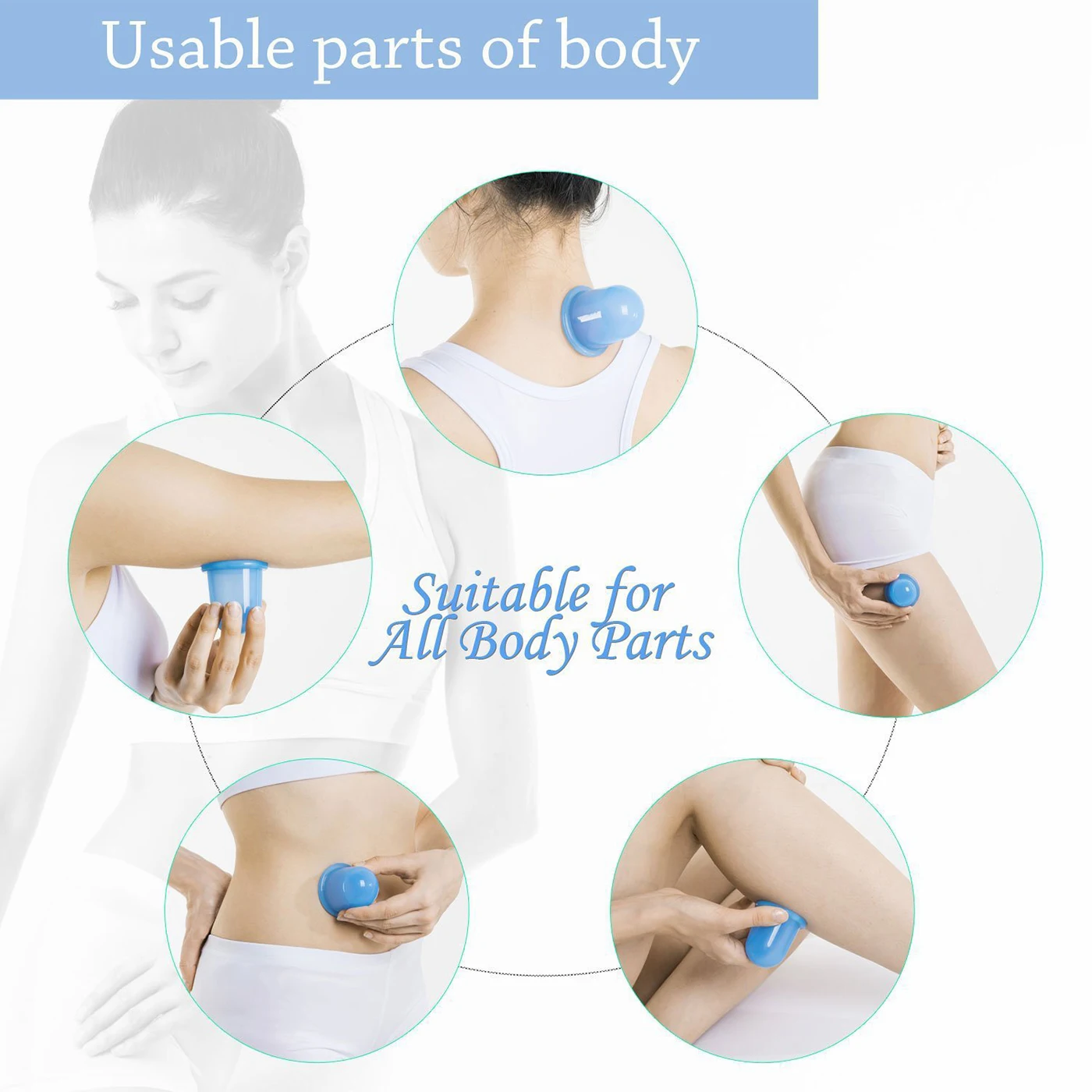 Silicone Vacuum Cup Suction Cups Vacuum Cans Massage Body Face Neck Massage Suction Cup Health Care Cellulite Massage Tools 4