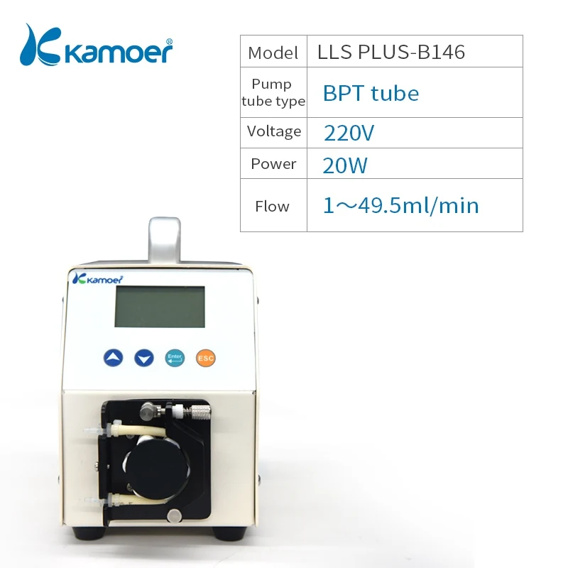 Kamoer LLS Plus Перистальтический дозирующий водяной насос с ЖК-экраном, используемый для лабораторного эксперимента - Напряжение: LLS PLUS-B146