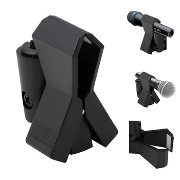 

Universal Microphone Mic Stand Accessory Plastic Clamp Clip Holder Mount Black