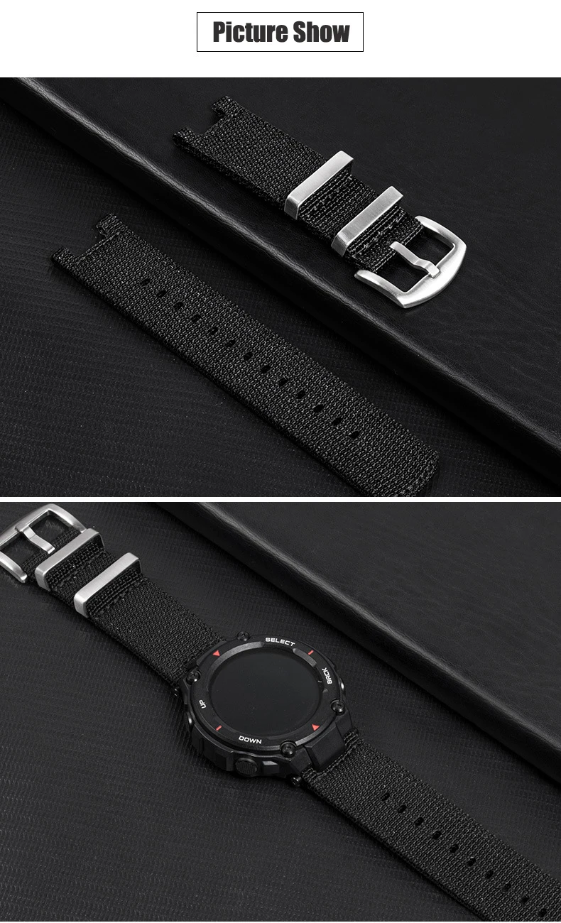 Дышащая нейлоновая лента Nato для Amazfit Холщовый ремешок часов Xiaomi Huami T Rex браслет