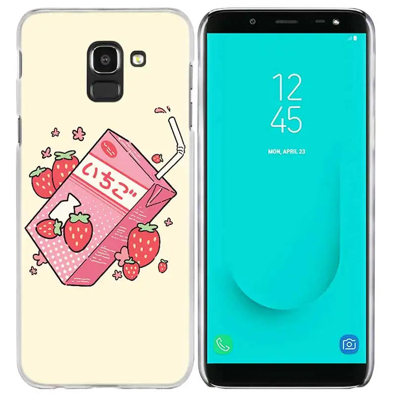 Золотой Kawaii японский клубничное молоко чехол для samsung Galaxy S10 S10e 5G S9 S8 S7 край M40 M30 M20 M10 J8 J6 J4 плюс - Цвет: Золотой