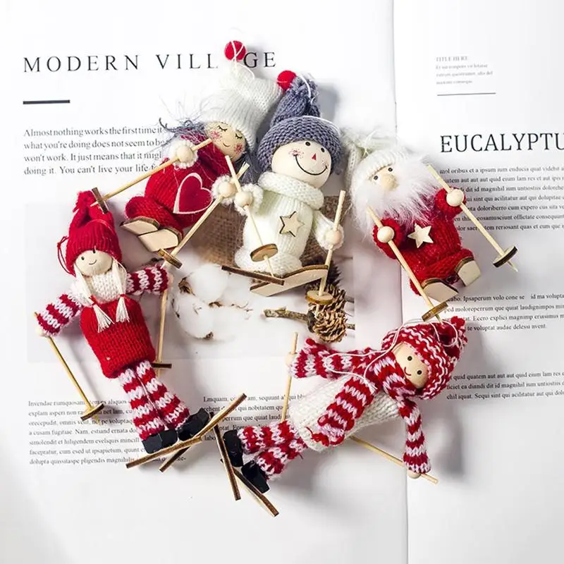 

Christmas Nutcracker Ornament Cute Wool Ski Doll Pendant Creative Christmas Tree Decoration Pendant