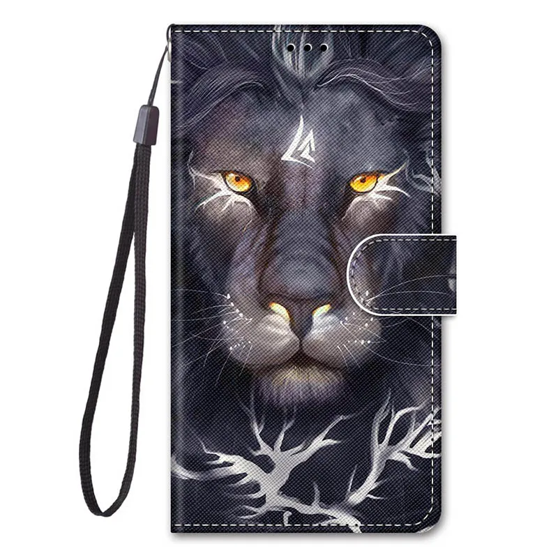 Lion Head Кожаный чехол на СПС Coque Red mi Go S2 Y2 Чехлы для Xiaomi mi играть 9 SE 5X A1 6X A2 8 Lite 9 SE CC9 CC9e A3 подставка для телефона чехол-бумажник - Цвет: Lion Head