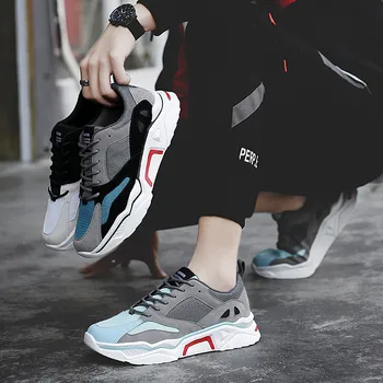 

Mixed Colors Shoes Men Sneakers Summer Trainers Outdoor Man Sports Shoes Spring Concise Style Tide Running Shoes Anti-Slip Mesh
