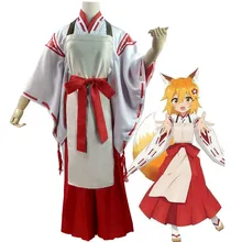 Аниме Sewayaki Kitsune No Senko-san Nakano Косплей Костюм Полезная лиса Senko-san кимоно платье японская ведьма Miko полный набор париков