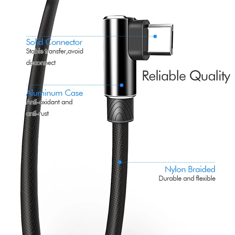 Micro USB Cable 3A Fast Charger USB Cord Suntaiho 90 degree elbow Nylon Braided Data Cable for Samsung/Sony/Xiaomi Android Phone charger type for android