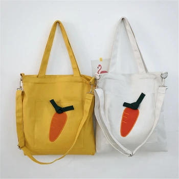 

Women Canvas Bags 2019 Yellow Shopping Eco Reusable Foldable Shoulder Bag Handbag Tote Bag Casual Bags School Travel Folding