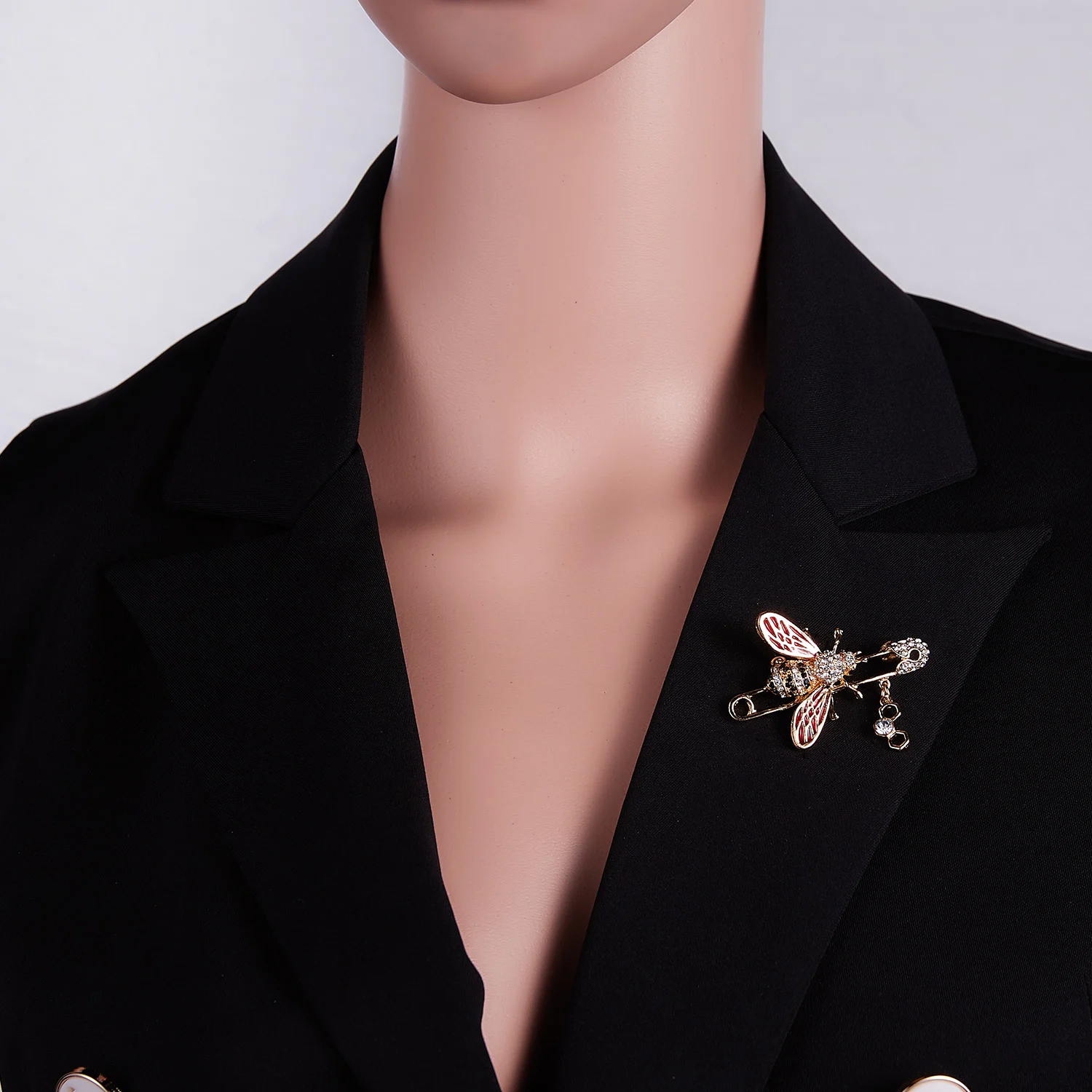 Vintage Fashion Bee Insect Brooch Colorful Enamel Crystal Rhinestone Animal For Women Men Statement Jewelry